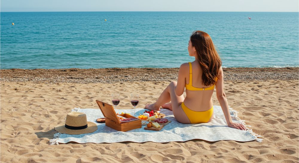 On the beach in Barcelona